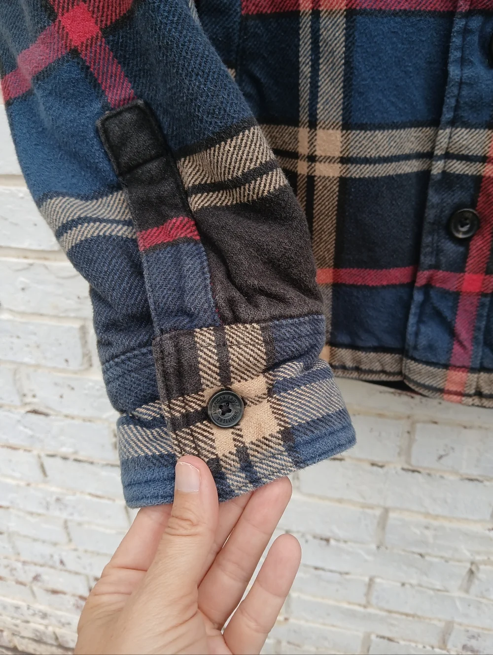 Vintage American Eagle Plaid Flannel Shacket Jacket Lined